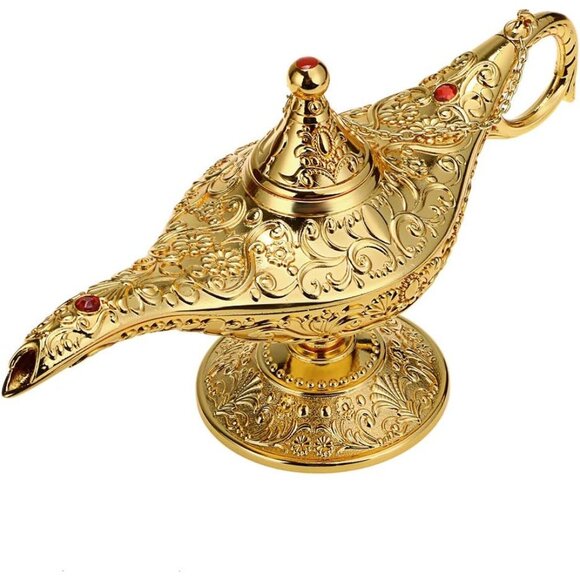 ✨Hipiwe Gold Magical Legend Aladdin Genie Lamp Decoration Arabian Costume Props